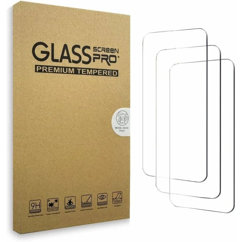 Glass Screen Pro+ Premium Tempered Glass Screen Protector 9H Hardness 3Pk iPhone